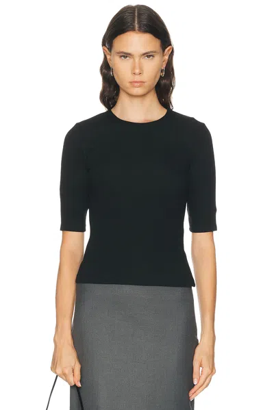 Leset Lauren Mid Sleeve Tee In Black