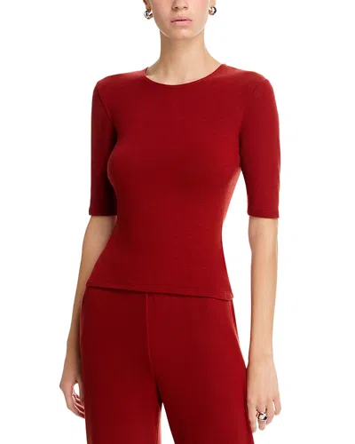 Leset Lauren Mid Sleeve Tee In Red