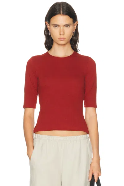 Leset Lauren Mid Sleeve Tee In Rust
