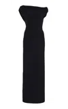 Leset Lauren Ruched Asymmetrical Shoulder Dress In Black