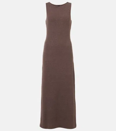 Leset Lauren Sleeveless Jersey Midi Dress In Brown