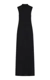 Leset Lauren Sleeveless Jersey Turtleneck Maxi Dress In Black