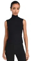 Leset Lauren Sleeveless Turtleneck Black In Black