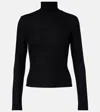 Leset Lauren Turtleneck Jersey Top In Black