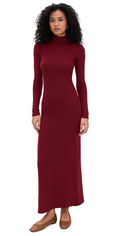Leset Lauren Turtleneck Maxi Dress Pinot In Red