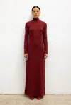 Leset Lauren Turtleneck Maxi Dress In Red