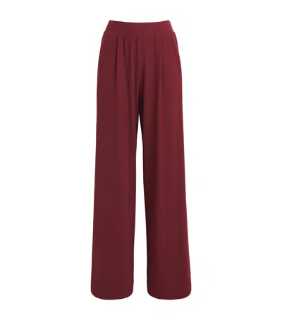 Leset Lauren Wide-leg Lounge Trousers In Red