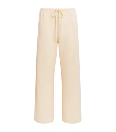 Leset Lauren Wide-leg Lounge Trousers In Yellow