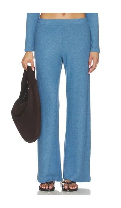 Leset Lauren Wide Leg Knit Pants In Brown