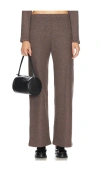 Leset Lauren Wide-leg Lounge Trousers In Brown
