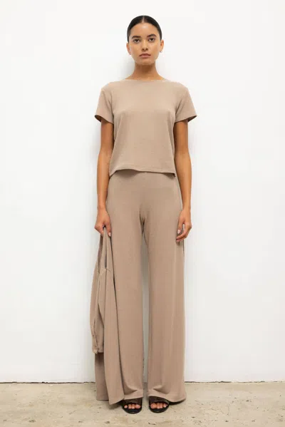 Leset Lauren Wide Leg Pant In Brown