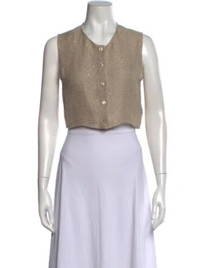 Pre-owned Leset Linen Crew Neck Sweater In Neutrals