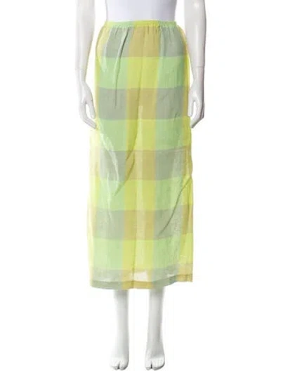 Pre-owned Leset Linen Midi Length Skirt In Multi