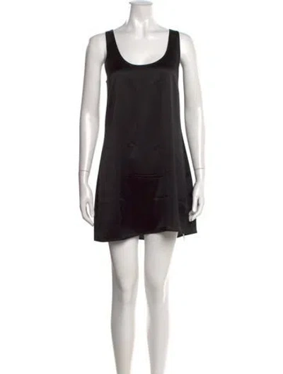Pre-owned Leset Linen Mini Dress In Black