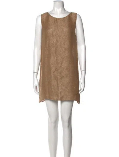 Pre-owned Leset Linen Mini Dress In Neutrals