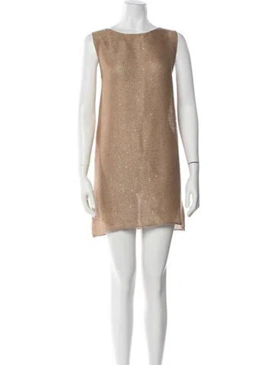 Pre-owned Leset Linen Mini Dress W/ Tags In Multicolor