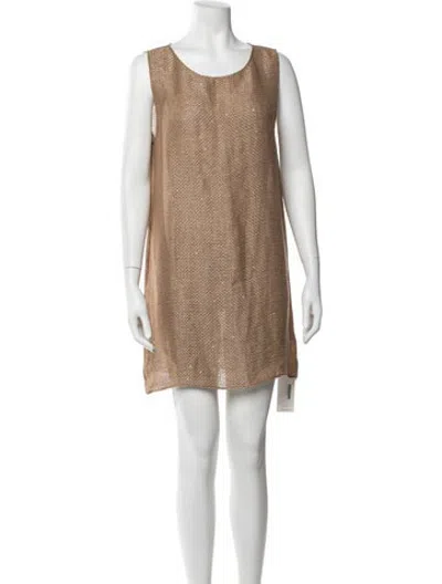 Pre-owned Leset Linen Mini Dress W/ Tags In Neutrals