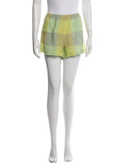 Pre-owned Leset Linen Mini Shorts W/ Tags In Green
