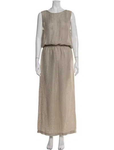 Pre-owned Leset Linen Printed Skirt Set In Neutral
