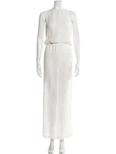 Pre-owned Leset Linen Tweed Pattern Skirt Set In Neutrals