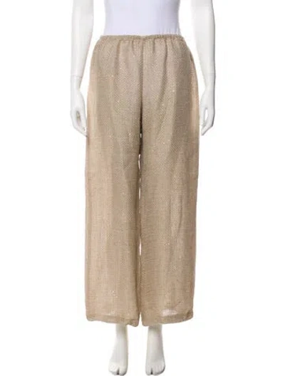 Pre-owned Leset Linen Wide Leg Pants In Gray