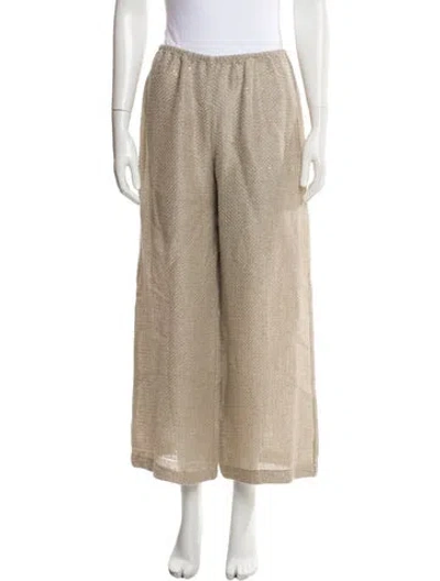 Pre-owned Leset Linen Wide Leg Pants In Neutral