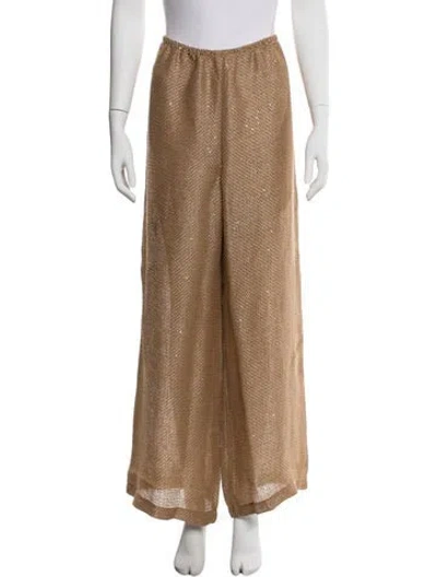 Pre-owned Leset Linen Wide Leg Pants W/ Tags In Neutral