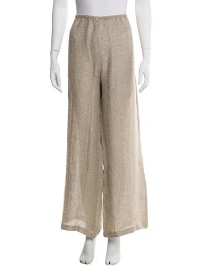 Pre-owned Leset Linen Wide Leg Pants W/ Tags In Neutral