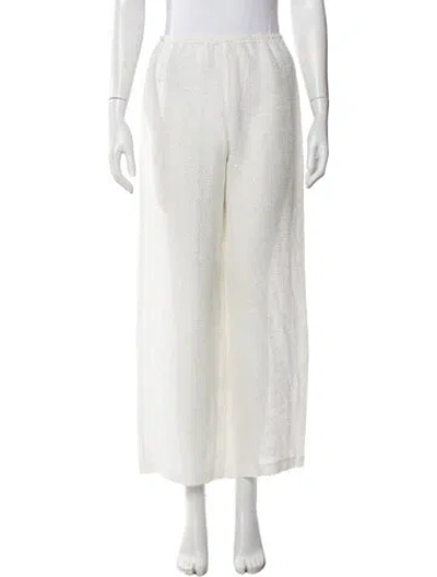 Pre-owned Leset Linen Wide Leg Pants W/ Tags In Neutral