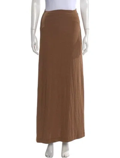 Pre-owned Leset Long Skirt In Brown