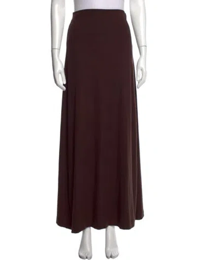Pre-owned Leset Long Skirt In Brown
