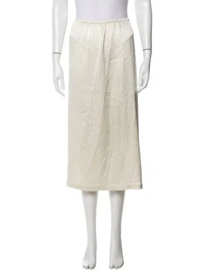 Pre-owned Leset Long Skirt In White