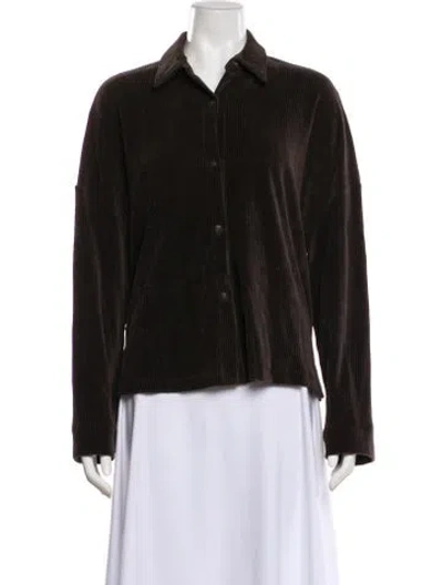 Pre-owned Leset Long Sleeve Button-up Top In Black