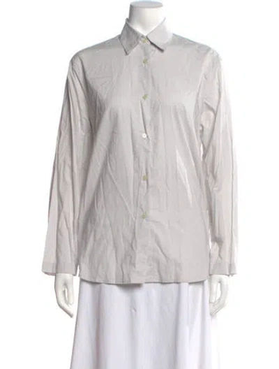 Pre-owned Leset Long Sleeve Button-up Top In Grey