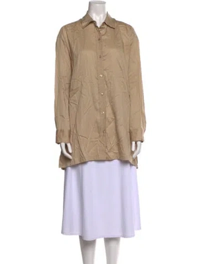 Pre-owned Leset Long Sleeve Button-up Top In Neutral