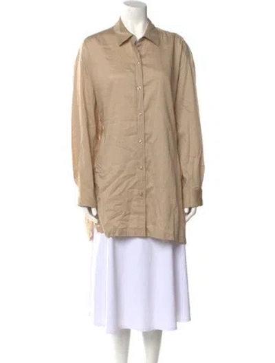 Pre-owned Leset Long Sleeve Button-up Top In Neutral