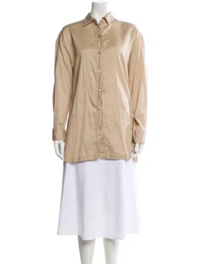 Pre-owned Leset Long Sleeve Button-up Top In Neutral