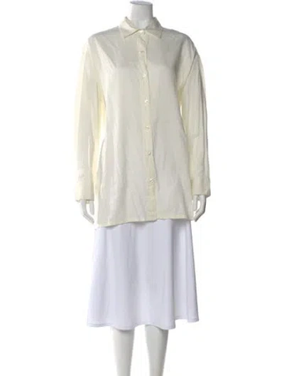 Pre-owned Leset Long Sleeve Button-up Top In Neutral
