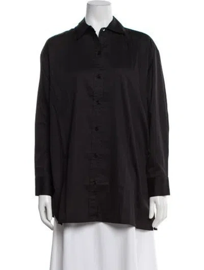 Pre-owned Leset Long Sleeve Button-up Top W/ Tags In Black