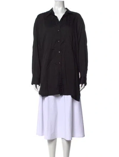 Pre-owned Leset Long Sleeve Button-up Top W/ Tags In Black