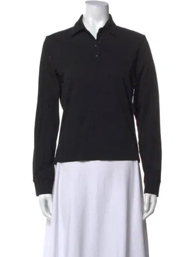 Pre-owned Leset Long Sleeve Polo In Black