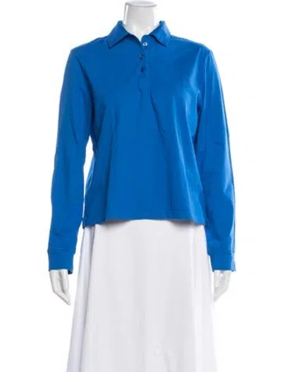 Pre-owned Leset Long Sleeve Polo In Blue