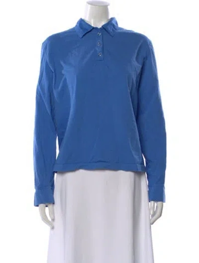 Pre-owned Leset Long Sleeve Polo In Blue