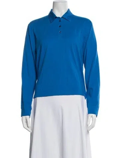 Pre-owned Leset Long Sleeve Polo In Blue