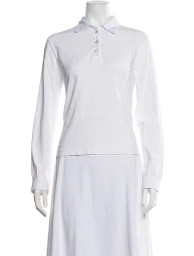 Pre-owned Leset Long Sleeve Polo In White