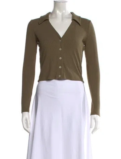 Pre-owned Leset Long Sleeve Top In Green