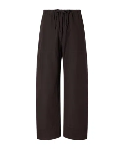Leset Low-rise Wide-leg Pants In Brown