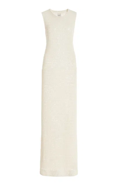 Leset Lucy Crocheted-cotton Maxi Dress In Neutral