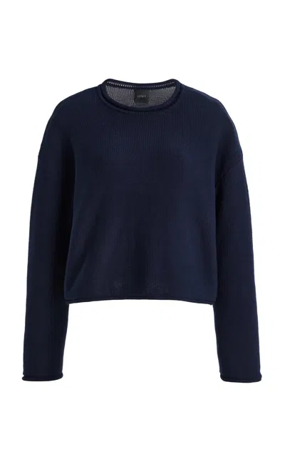 Leset Mae Cotton-blend Sweater In Navy