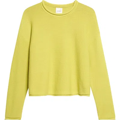 Leset Mae Crewneck Cotton Blend Sweater In Green